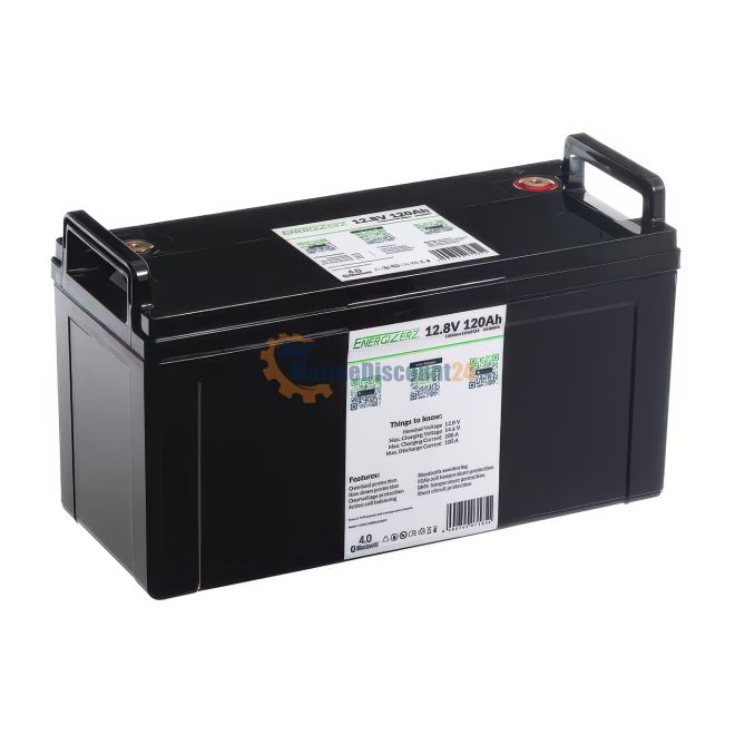Energizerz 120Ah LiFePO4 batterij Bluetooth