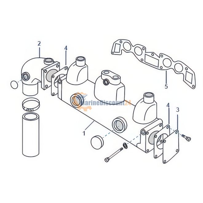 Pièces de rechange pour gaz d'échappement pour Volvo Penta AQ115 et AQ130