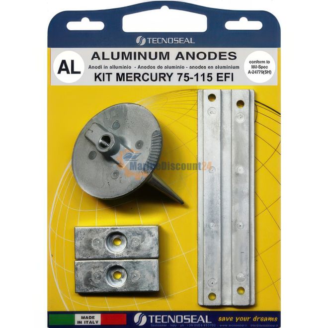 Juego de ánodos de aluminio para Mercury 75-115 CV EFI