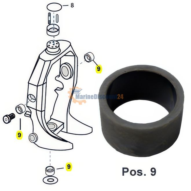 Boccola/cuscinetto, forcella dello sterzo per Volvo Penta SX e SX-A, MD3808228