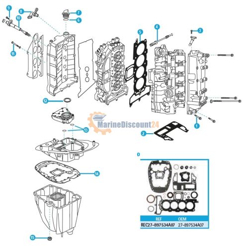 Mercury Mariner motoronderdelen 4-takt 75pk EFI - 80pk EFI - 90pk EFI - 115pk EFI