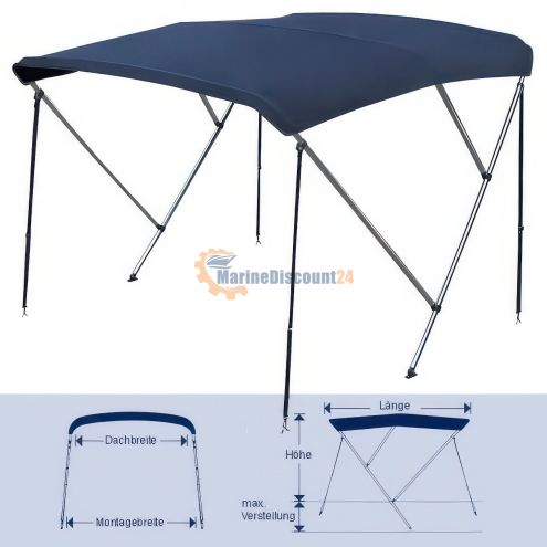 BIMINI TOP Premium 1,83 m di lunghezza, 1,5 - 1,7 m di larghezza, blu