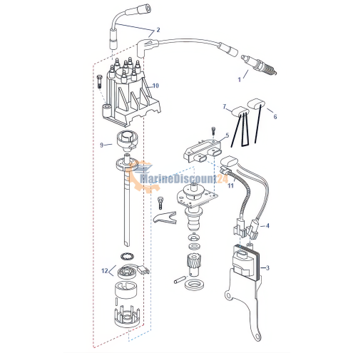 Ontstekingsonderdelen voor Mercruiser GM 262 CID V6 4.3 L