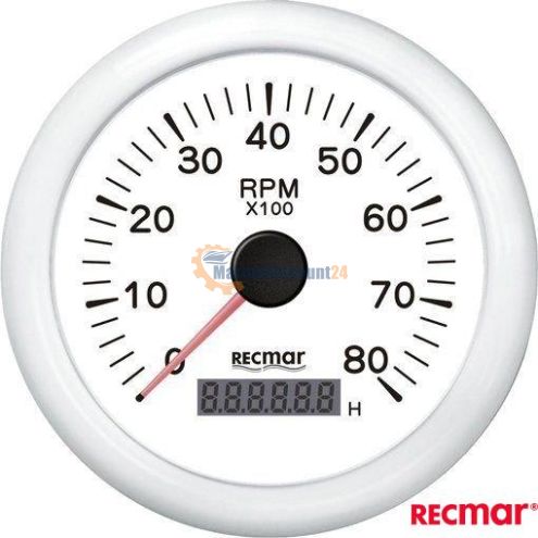 Speedometer 1.0/10.0 0/8000 rpm White