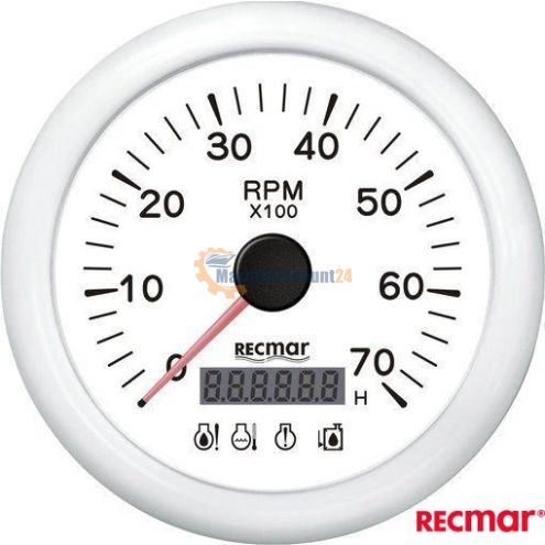 Toerenteller met led-alarm 0/7000 tpm wit