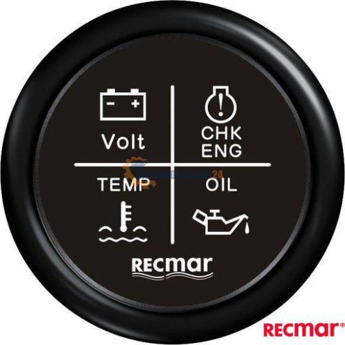 4 led-alarmindicator 12 V/24 zwart