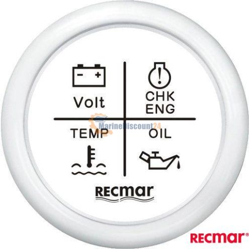 4 led-alarmindicator 12 V/24 wit