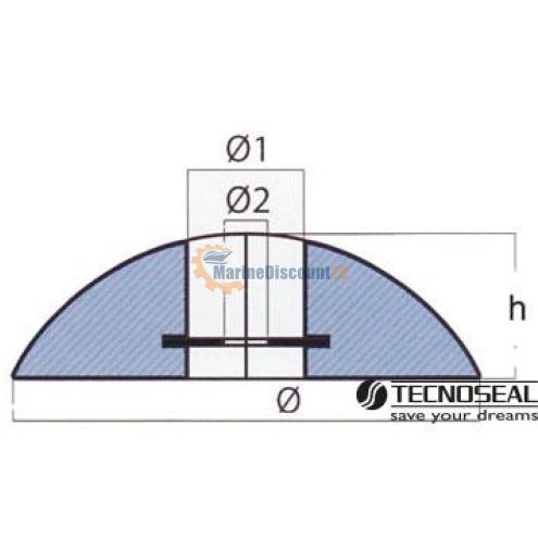 Ánodo individual para timón de 145 mm (Reino Unido)