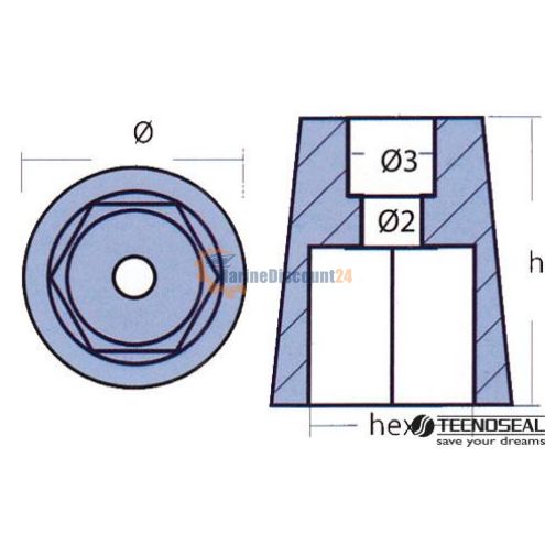 Anode Radice hexagonal shaft 60
