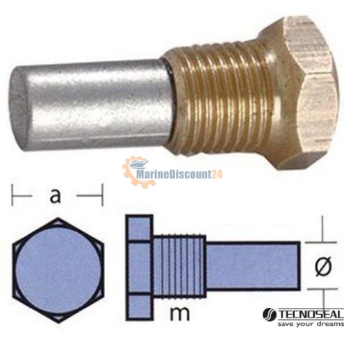 Anode Bukh avec raccord d`anode 02053T