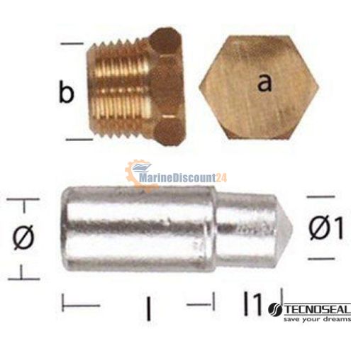 Anode Lombardini met kraan 02351T