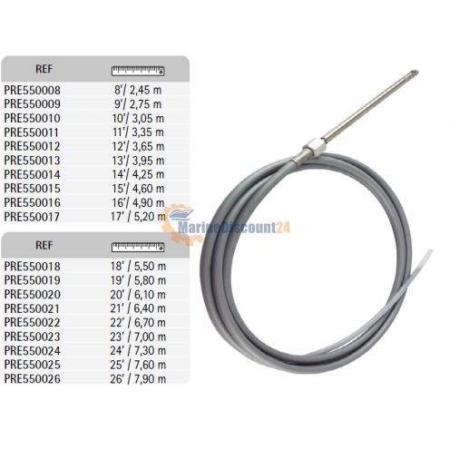 Steerflex 3000 SS cable de dirección de acero inoxidable